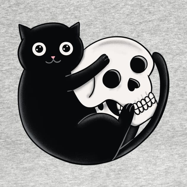 Cat and skull by coffeeman